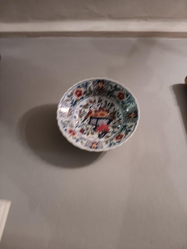 Antiek Chinees porseleinen bord met vogeldecoratie, Antiek en Kunst, Antiek | Wandborden en Tegels, Ophalen of Verzenden