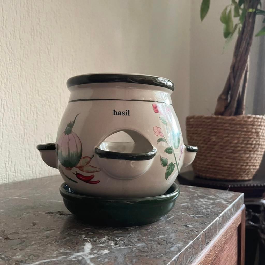 Kruidenpot met vaste lekbak – Botanisch, Ophalen of Verzenden
