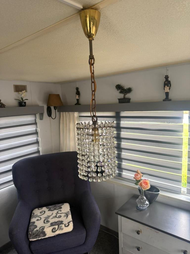 Kroonluchter met kristallen kralen, Huis en Inrichting, Lampen | Kroonluchters, Ophalen