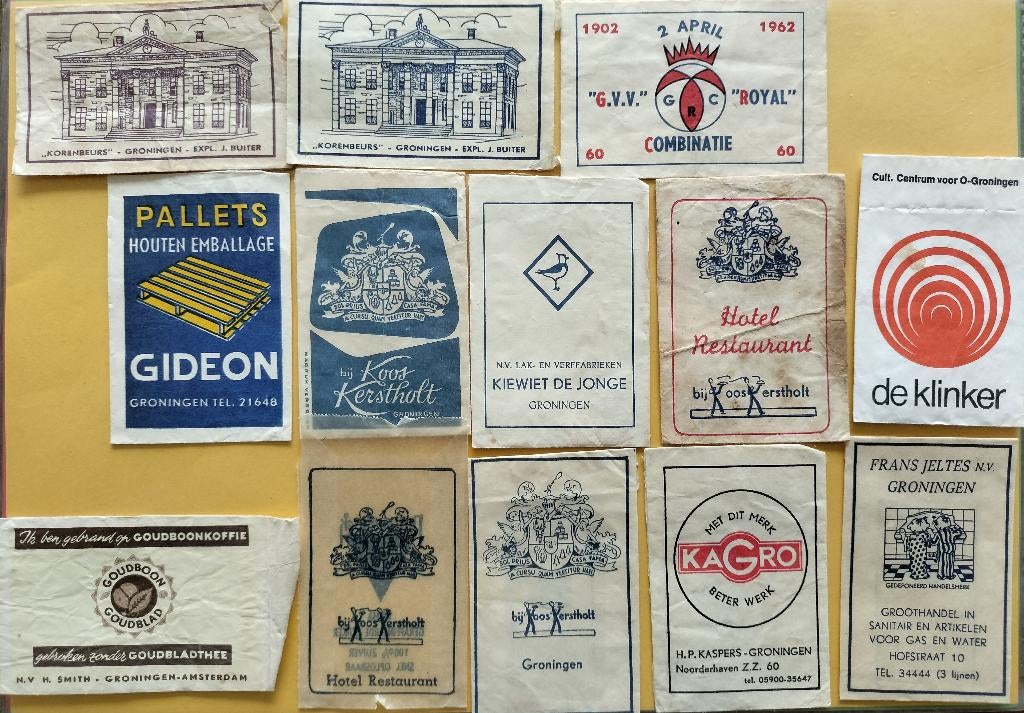 Groningen gesorteerd op G H J K 854, Verzamelen, Suikerzakjes, Verzenden