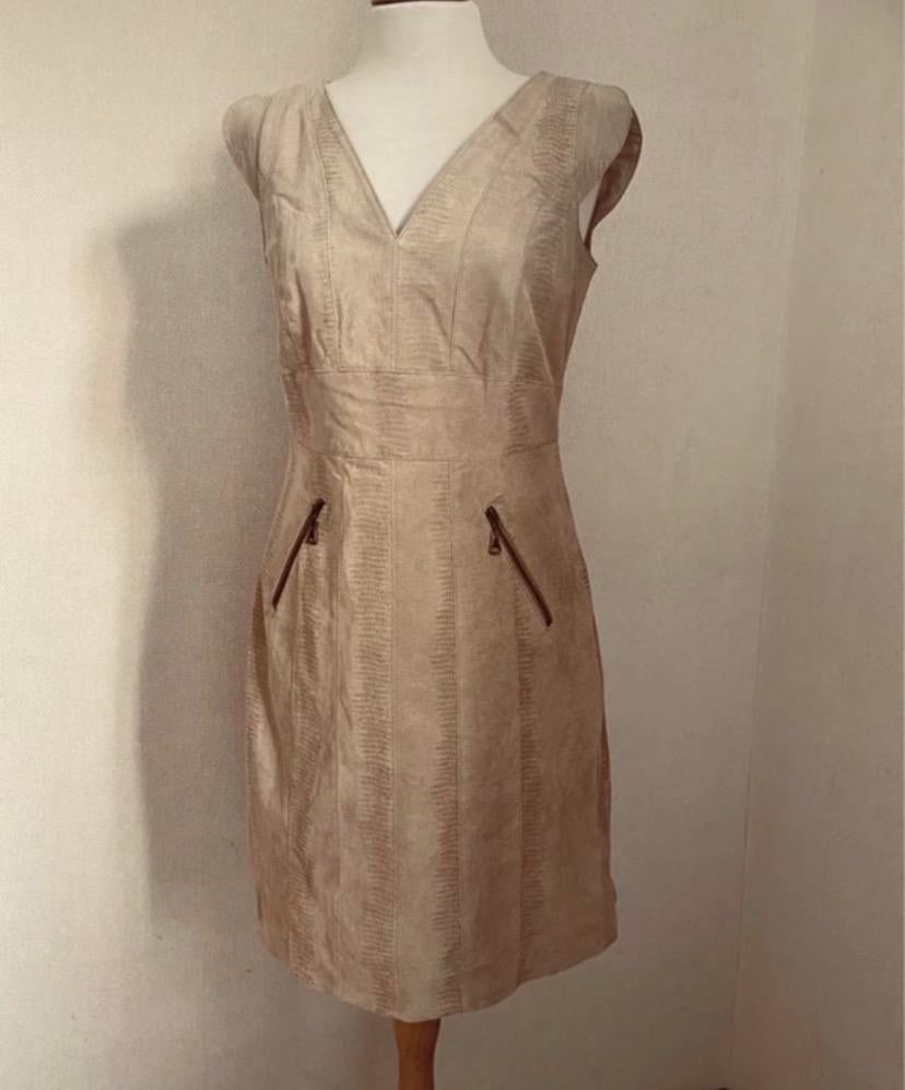 Leren jurk Steps Every Day Chic – Maat S, Beige, Ophalen of Verzenden, Zo goed als nieuw, Maat 36 (S)