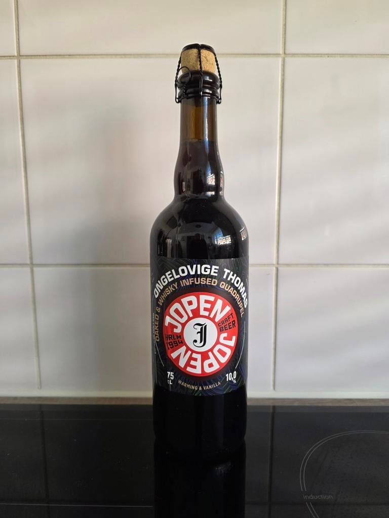Jopen Ongelovige Thomas - Oaked & Whisky Infused Quadrupel, Verzamelen, Biermerken, Nieuw, Flesje(s), Overige merken, Ophalen of Verzenden