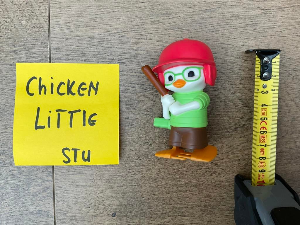 Zgan gebruikt, Chicken Little, opwindfiguurtje, werkt niet., Verzamelen, Ophalen, Overige figuren, Zo goed als nieuw, Beeldje of Figuurtje