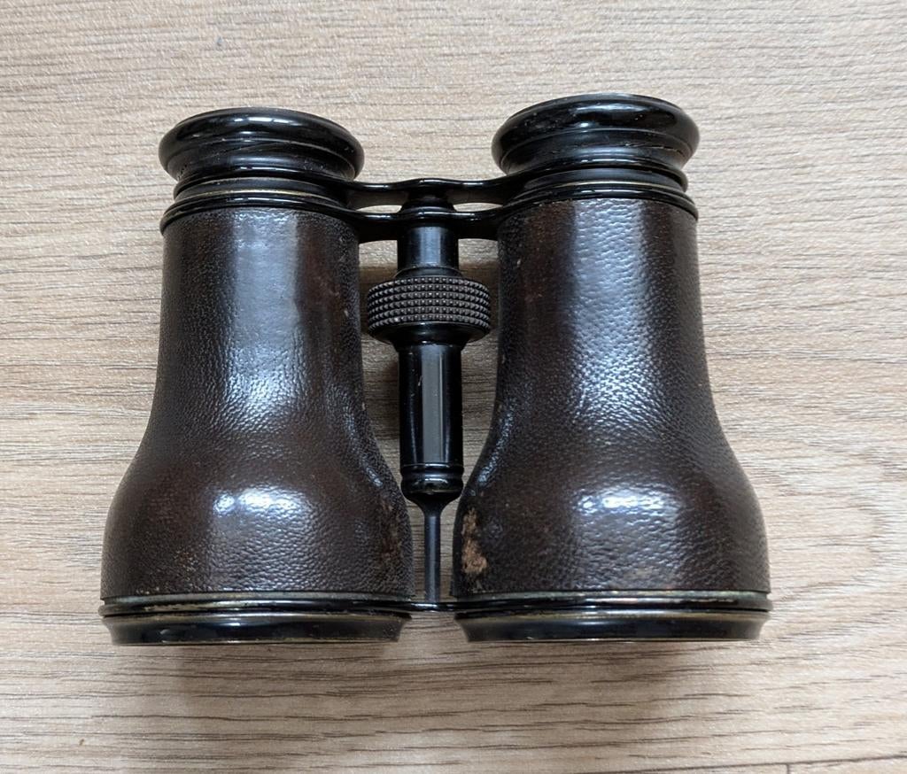 Vintage Toneelkijker met Lederen Tas, Ophalen of Verzenden