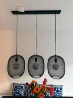Moderne zwarte hanglamp 3 kappen, Huis en Inrichting, Lampen | Hanglampen, Ophalen, Zo goed als nieuw, Metaal, 50 tot 75 cm