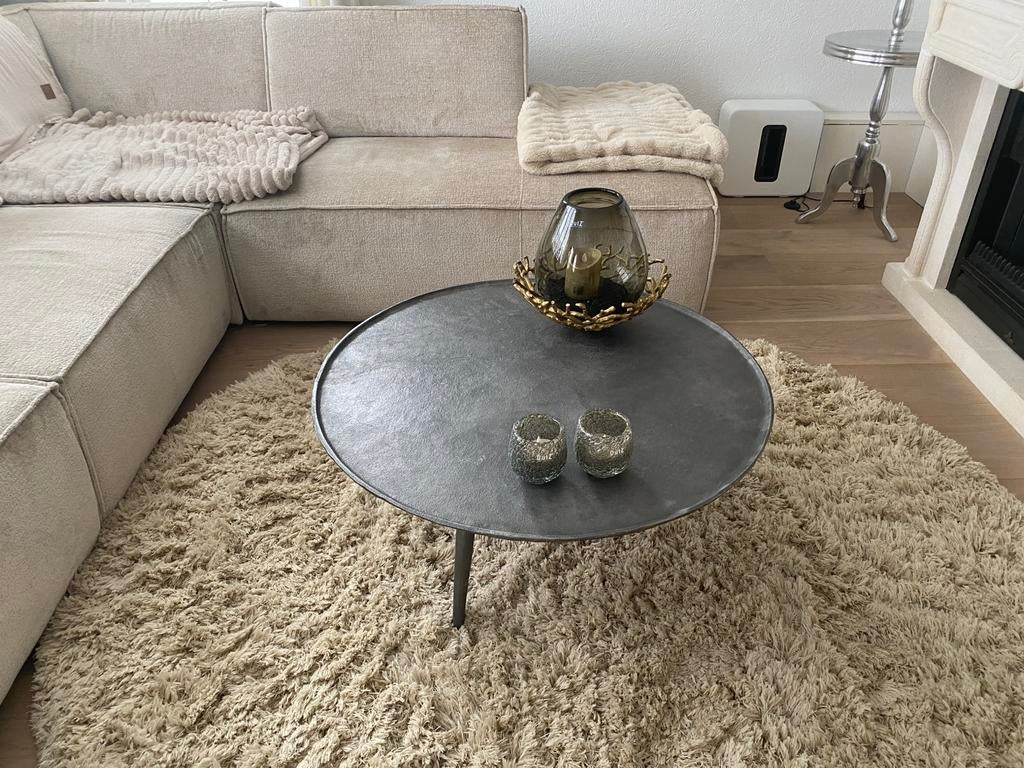 Salontafel gietijzer 90x38 cm, Ophalen of Verzenden, Zo goed als nieuw, Rond, 50 tot 100 cm