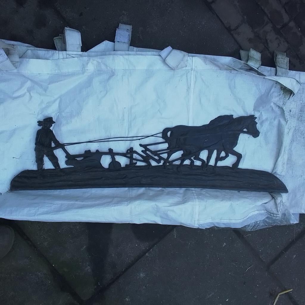 Gietijzeren  muurdecoratie, Ophalen of Verzenden, Gebruikt, Metaal, Overige typen