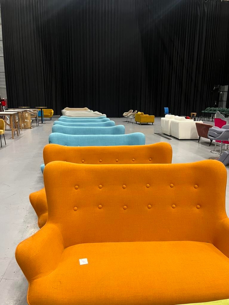 Stoffen bankje, Ophalen of Verzenden, Zo goed als nieuw, Tweepersoons