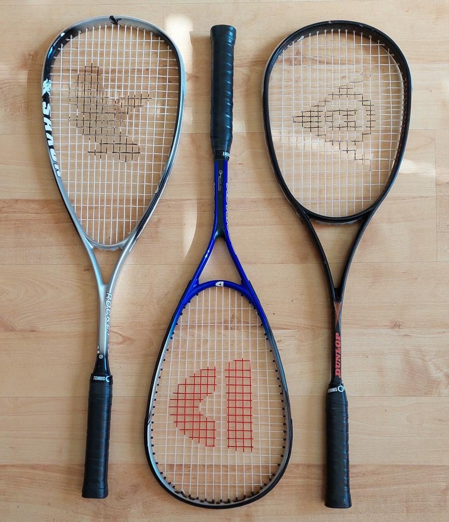 Squashrackets DUNLOP - SAXON - DONNAY, Ophalen of Verzenden, Zo goed als nieuw, Racket