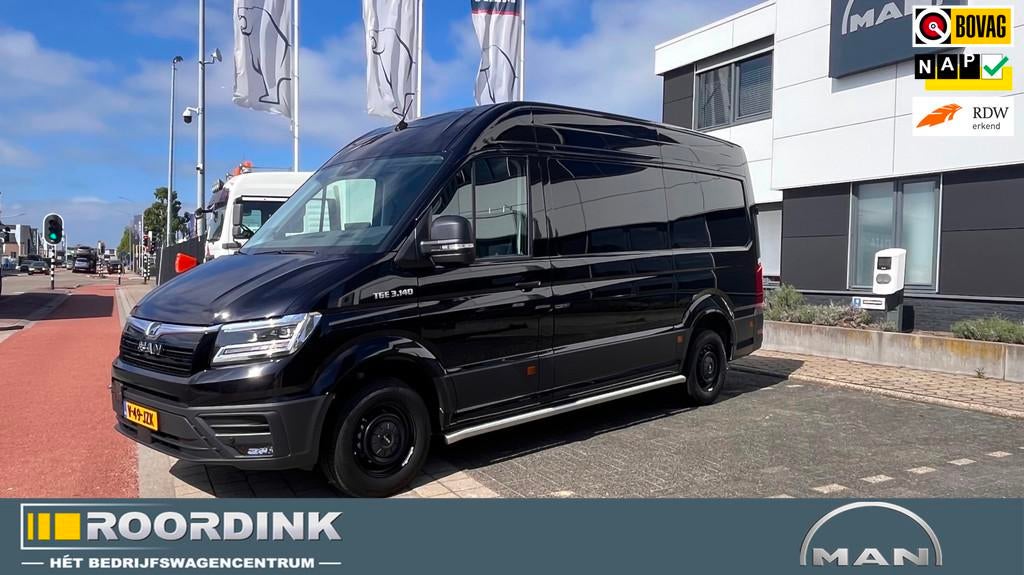 MAN TGE 3.140 L3H3 LED koplampen, mistlampen, PDC voor en ac, Adaptive Cruise Control, Stof, 4 cilinders, Zwart