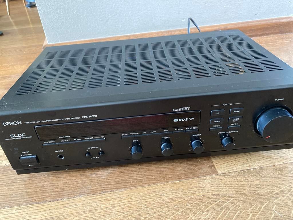 Denon DRA-585RD Stereo Receiver - Uitstekende Staat, Gebruikt, Denon, Ophalen of Verzenden, 60 tot 120 watt