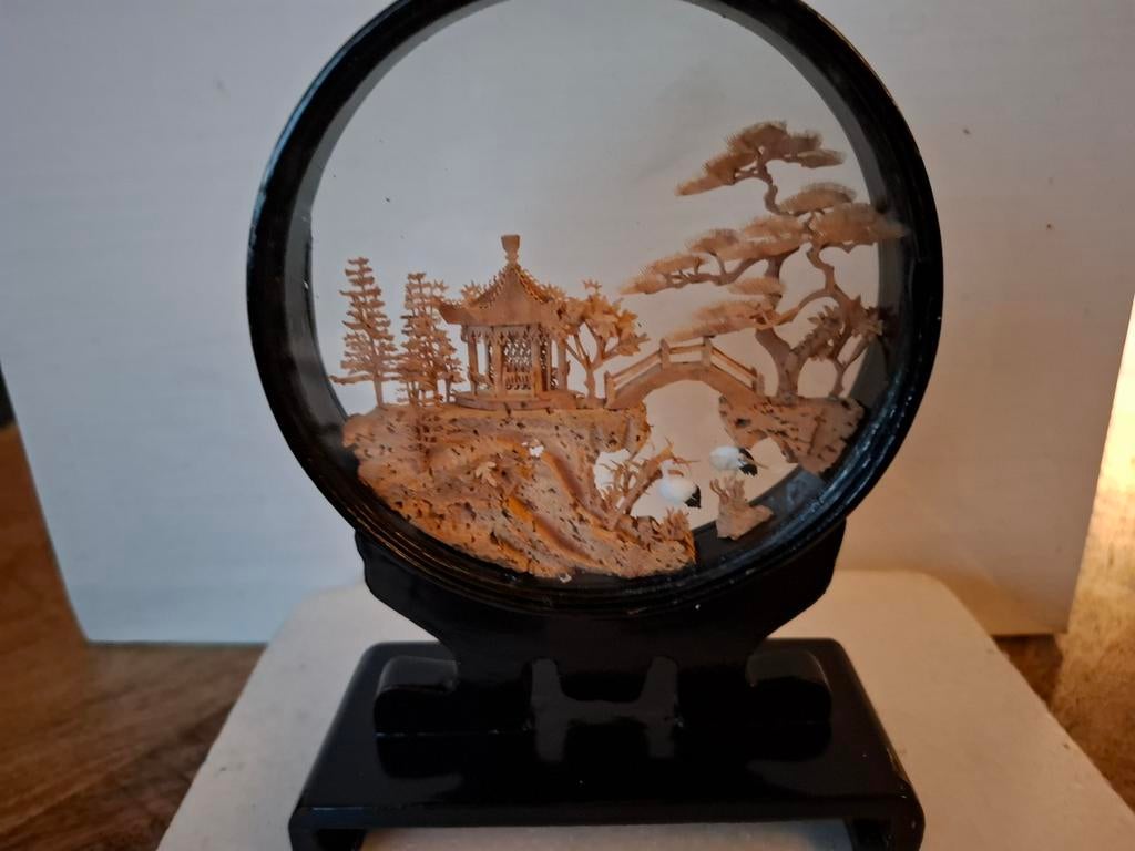 Vintage Chinees Diorama van Kurk, Antiek en Kunst, Ophalen of Verzenden