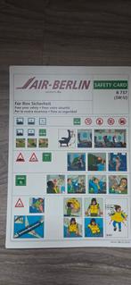 Air Berlin Boeing 737 veiligheidskaart, Verzamelen, Luchtvaart en Vliegtuigspotten, Ophalen of Verzenden