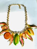 Toffe Vintage ketting met fruit en blaadjes, Sieraden, Tassen en Uiterlijk, Overige materialen, Verstelbaar, Overige kleuren, Verzenden