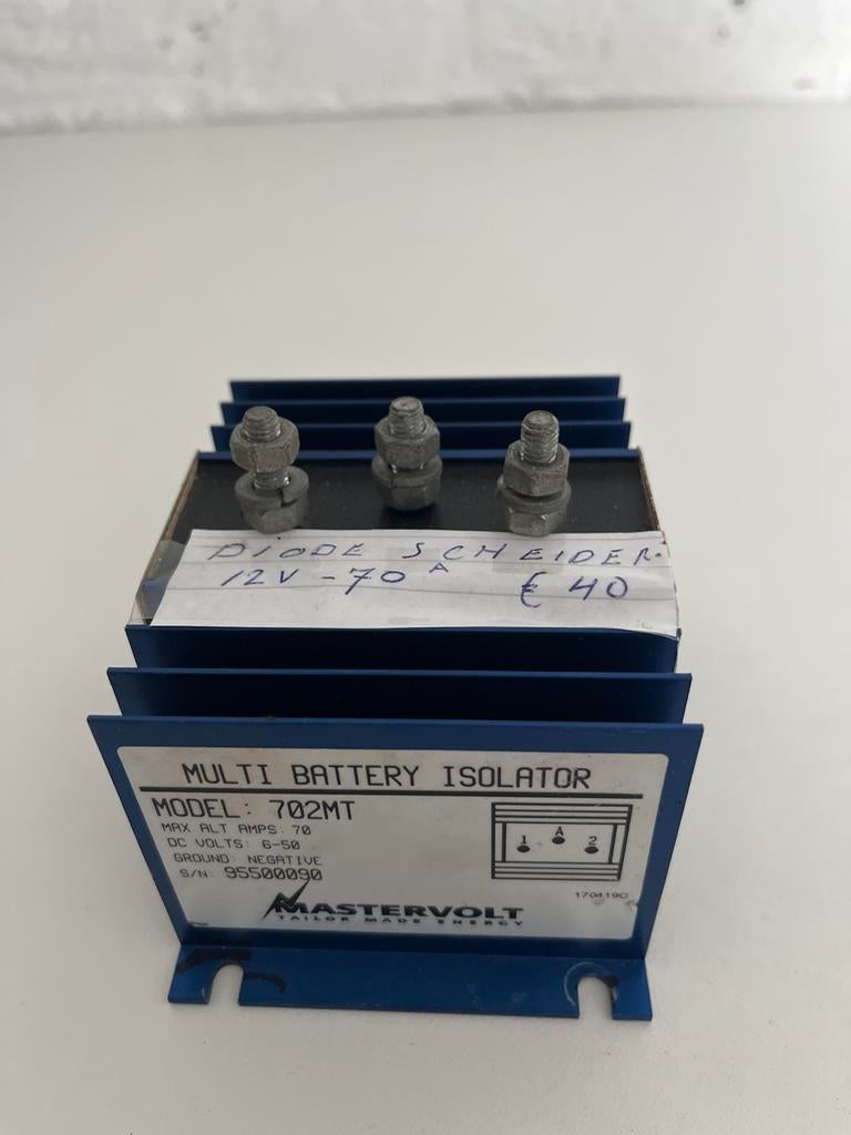 Mastervolt Multi Batterij Isolator 12V-70A, Watersport en Boten, Accessoires en Onderhoud, Gebruikt, Motor en Techniek, Ophalen of Verzenden
