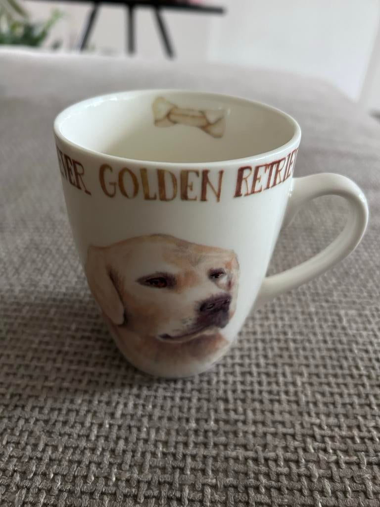Mok met Golden Retriever afbeelding jet, Keramiek, Ophalen of Verzenden, Zo goed als nieuw, Overige stijlen