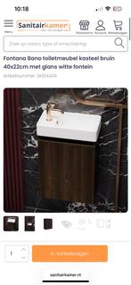 Fontana Bano toiletmeubel kasteel bruin+glanswitte fontein, Ophalen, Overige typen, Zo goed als nieuw, Minder dan 100 cm