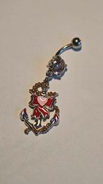 Anker Navelpiercing met Strass, Navelpiercing, Staal, Ophalen of Verzenden, Zo goed als nieuw