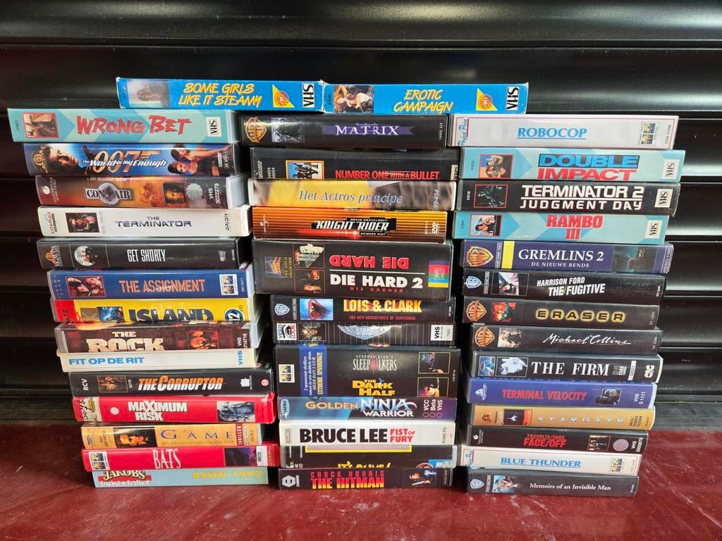 Grote collectie VHS-banden: Actie, Thriller, Komedie, Vanaf 16 jaar, Ophalen of Verzenden, Gebruikt, Actie en Avontuur