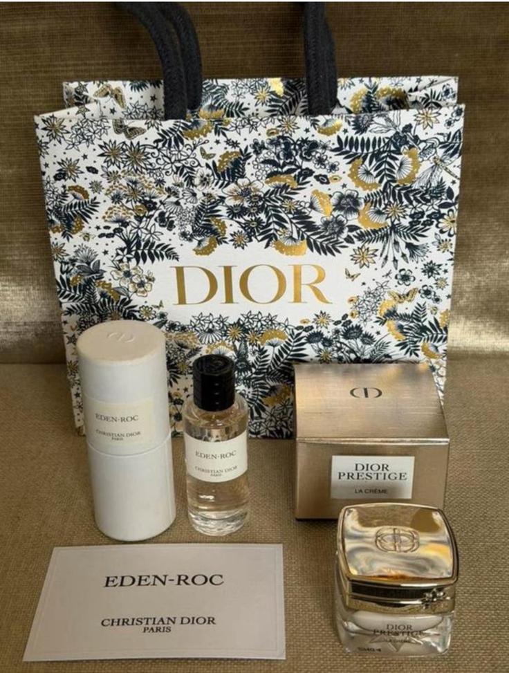 Dior Eden Roc miniatuur 7,5 ml edp & Prestige La creme 5 ml, Ophalen of Verzenden, Nieuw, Miniatuur, Gevuld