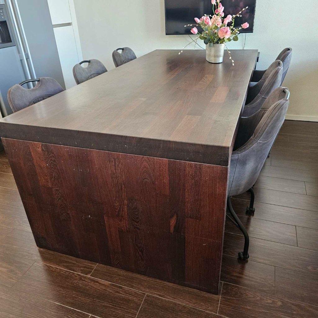 Eettafel, Ophalen, Gebruikt, Eikenhout, 200 cm of meer