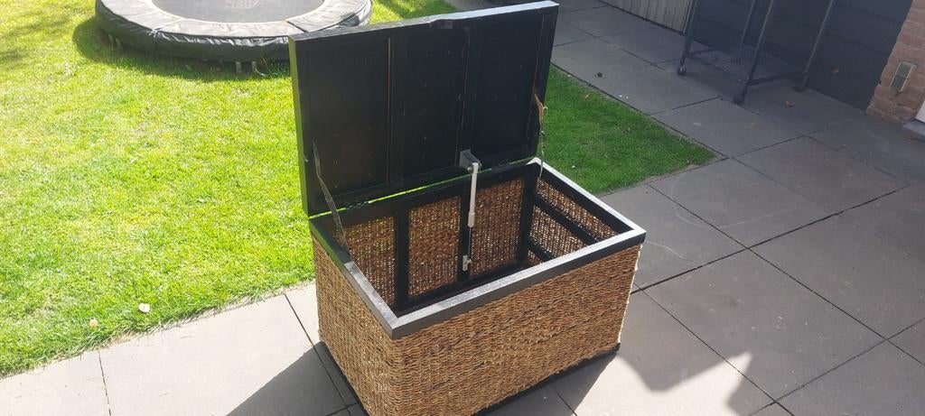 Grote rieten opbergkist speelgoedkist schoenenkist, Huis en Inrichting, Woonaccessoires | Kisten, Ophalen of Verzenden, 50 tot 100 cm