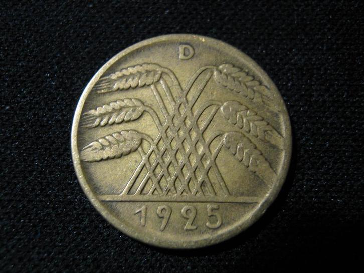 Weimar-Duitsland 10 Reichspfennig 1925, Munchen #23, Postzegels en Munten, Munten | Europa | Niet-Euromunten, Losse munt, Duitsland