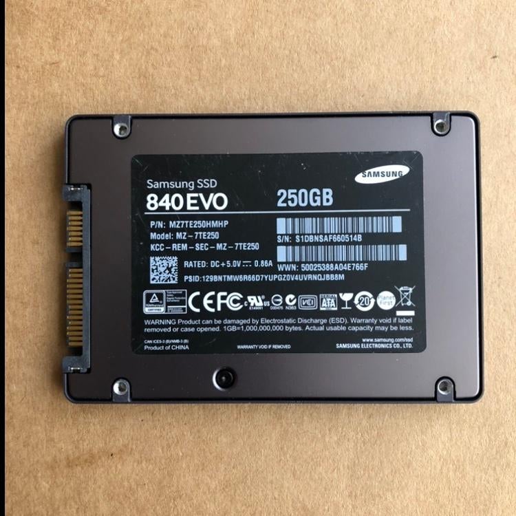 Samsung SSD 840 EVO 250GB, Intern, Gebruikt, Ophalen of Verzenden, Samsung