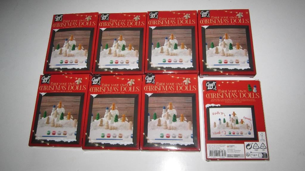 6 Doosjes kerst peg doll * Nieuw *., Nieuw, Knutselwerk, Kerstmis, Hout