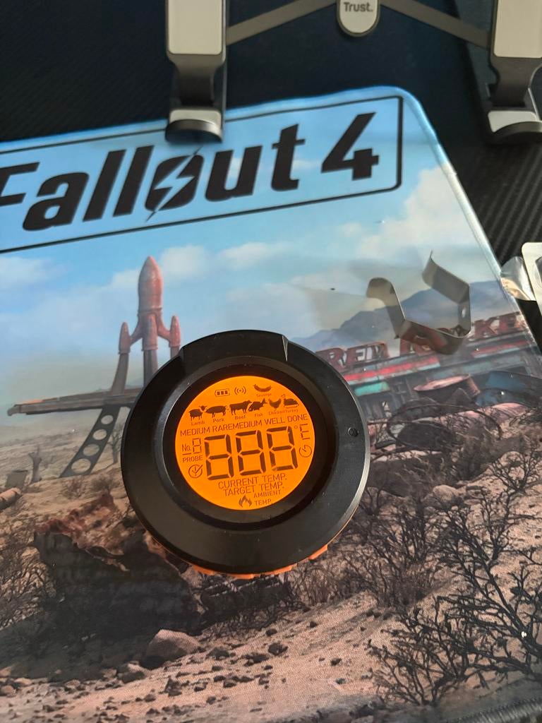 Digitale BBQ thermometer met 4 probes en Bluetooth, Tuin en Terras, Barbecue-accessoires, Ophalen of Verzenden, Zo goed als nieuw