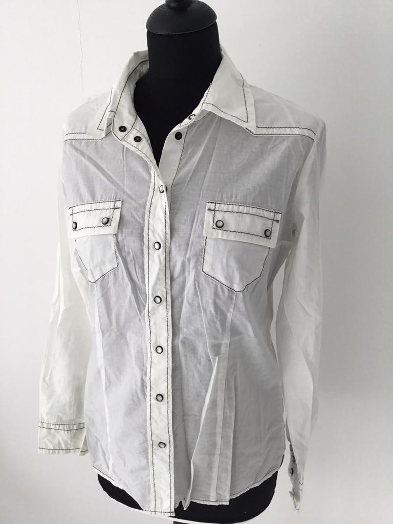 Witte blouse Esprit met lange mouwen maat 38, Ophalen of Verzenden, Gedragen, Maat 38/40 (M), Wit