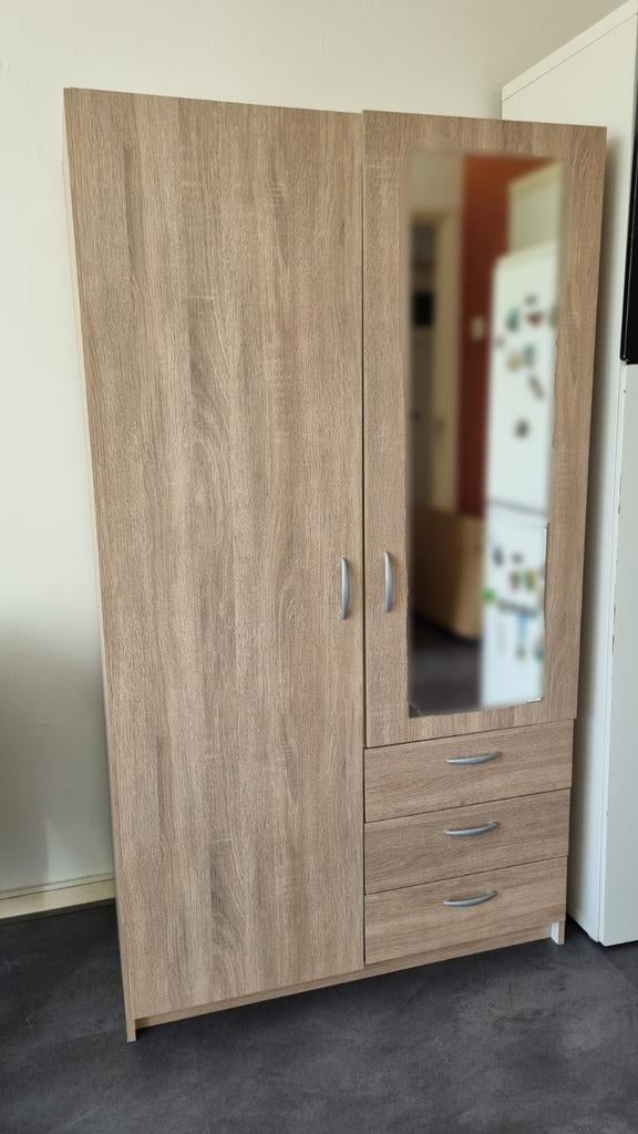 Eikenhouten Leenbakker kledingkast met lades, Huis en Inrichting, Gebruikt, Eikenhout, 50 tot 100 cm, 150 tot 200 cm