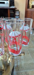 Set van 6 Vintage Drinkglazen met Speels Design, Antiek en Kunst, Antiek | Glas en Kristal, Ophalen of Verzenden