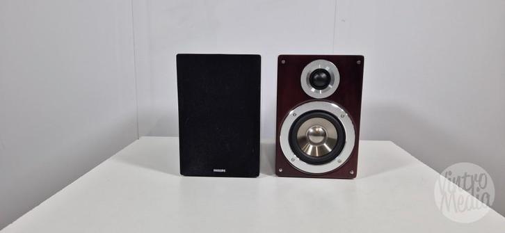 Philips MCM772 Luidsprekers | Speakers | Bookshelf, Audio, Tv en Foto, Luidsprekers, Refurbished, Front, Rear of Stereo speakers