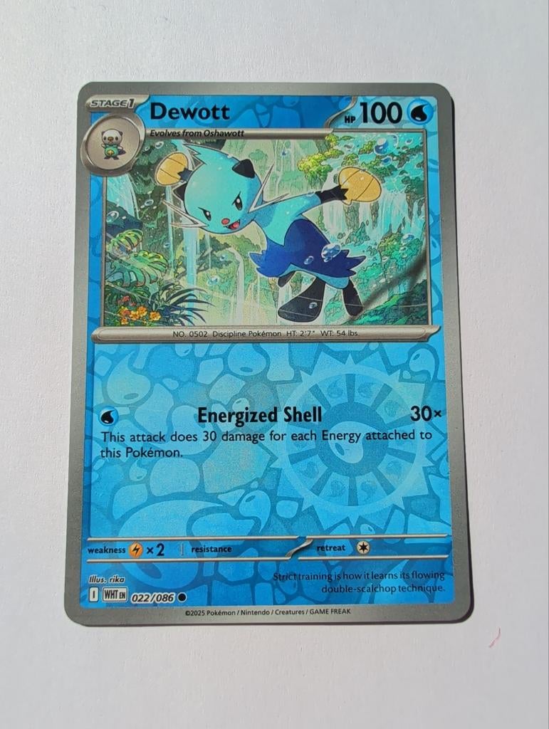 Pokémon Kaart Dewott 022/086 Holo Reverse Foil, Verzenden, Zo goed als nieuw, Losse kaart, Foil