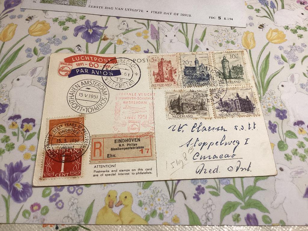 No951 E5 aangetekend Eindhoven Heb van Nederland jaargang, Postzegels en Munten, Postzegels | Eerstedagenveloppen, Ophalen, Beschreven