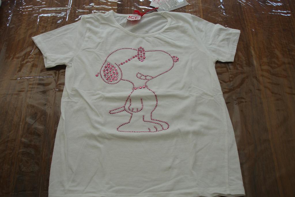Iceberg snoopy wit glitter shirt shortsleeve maat 128-134!, Kinderen en Baby's, Kinderkleding | Maat 128, Meisje, Ophalen of Verzenden