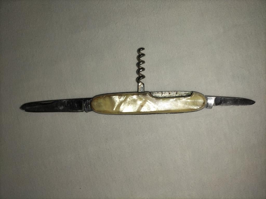 1930-1950 Vintage Zakmes Parelmoer inox Solingen Germany, Antiek en Kunst, Antiek | Bestek, Ophalen