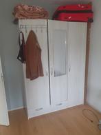 Witte kledingkast met spiegel, Huis en Inrichting, Ophalen, Overige materialen, Gebruikt, 200 cm of meer