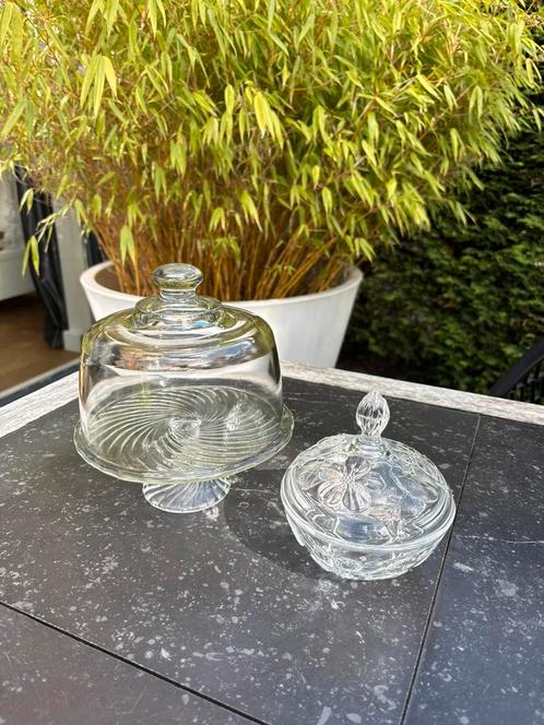 bonbonniere glas vintage,zgan, Antiek en Kunst, Antiek | Glas en Kristal, Ophalen of Verzenden