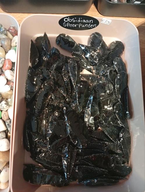 Obsidiaan speerpunten, Verzamelen, Mineralen en Fossielen, Mineraal, Ophalen of Verzenden
