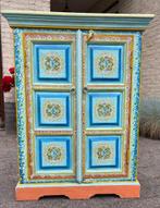 Mooi beschilderd teak kastje, Antiek en Kunst, Curiosa en Brocante, Ophalen