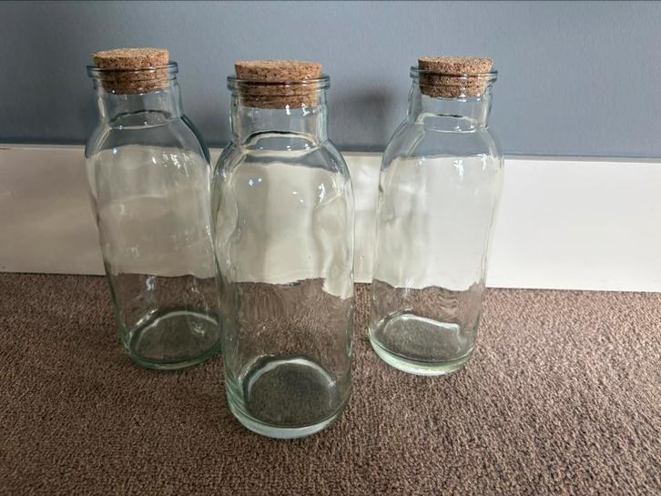 3 Glazen voorraadpotten, Huis en Inrichting, Keuken | Potten en Pannen, Zo goed als nieuw, Pot, Bus of Blik, Glas, Ophalen of Verzenden