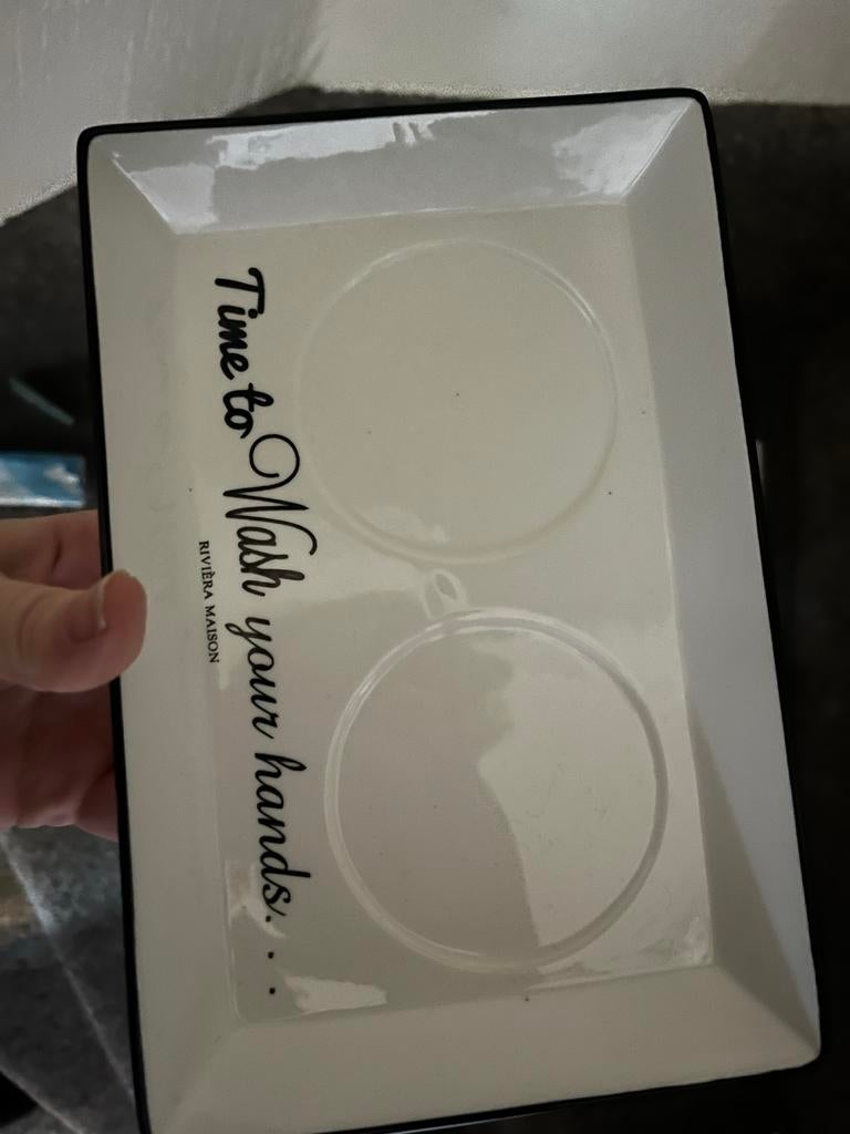 plateau wash your hands rm & waxine lichthouder, Ophalen of Verzenden, Gebruikt