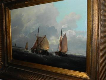Antiek schilderij skûtsjesilen, S. Kwint beschikbaar voor biedingen