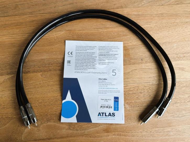 Atlas Hyper DD Ultra RCA Interlink 0,75 meter, Audio, Tv en Foto, Audiokabels en Televisiekabels, Gebruikt, Interlink-kabel, Minder dan 2 meter