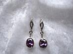 Mooie Fijne Zilveren Oorstekers met Amethist, Sieraden, Tassen en Uiterlijk, Antieke sieraden, Verzenden, Zilver, Ring, Met edelsteen