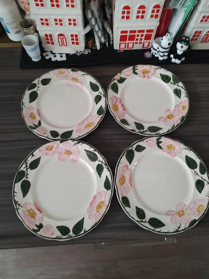Vintage Wild-Rose Borden - Handgemaakt Duitsland, Huis en Inrichting, Keuken | Servies, Gebruikt, Bord(en), Overige stijlen, Ophalen of Verzenden