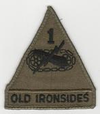 Embleem 1st Armored Division, Old Ironsides (GVT, Gevechtste, Ophalen of Verzenden, Landmacht, Amerika, Embleem of Badge