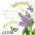 Servetten decoupage/bullet journal –bloemen + vlinders L1526, Verzenden, Nieuw, Materiaal